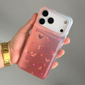 Pink Butterfly Gradient Clear Phone Case – Cute Heart & Butterfly Design