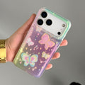 Pastel Butterfly Dream iPhone Case – Cute Iridescent Shockproof Transparent Cover