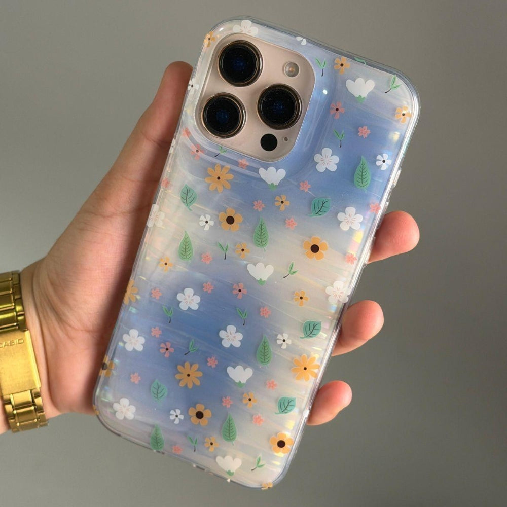 Cute Floral Transparent iPhone Case – Daisy Print Clear Shockproof Phone Cover